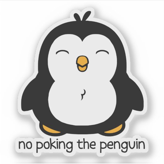 Niet porren de pinguïn contour cut sticker (Voorkant)