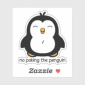 Niet porren de pinguïn contour cut sticker (Vel)
