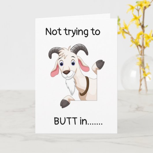 NIET PROBEREN OM **BUTT ** IN OP UW (18e VERJAARDA Kaart (Gele Bloem)