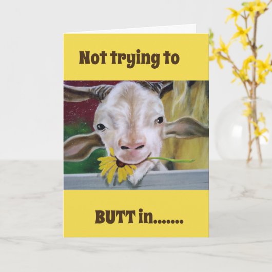 NIET PROBEREN OM **BUTT ** IN OP UW (50ste VERJAAR Kaart (Gele Bloem)