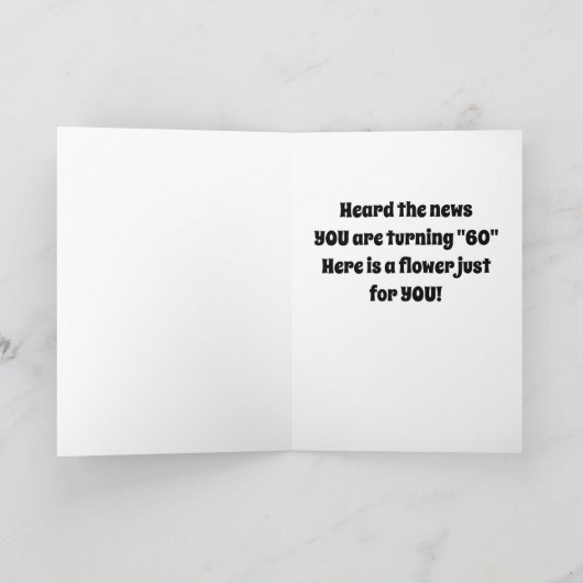 NIET PROBEREN OM **BUTT ** IN OP UW (60ste VERJAAR Kaart (Binnen)