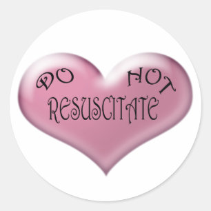 Niet reanimeren Roze hart Ronde Sticker