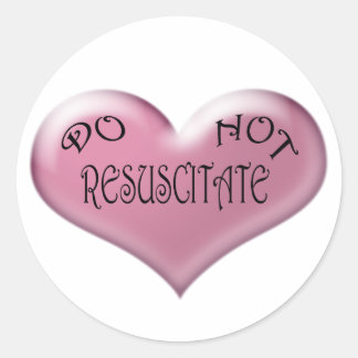 Niet reanimeren Roze hart Ronde Sticker