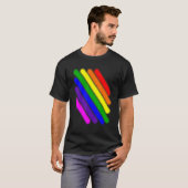 Niet rechte lgbt Regenboog gesplitste grenzen bt T-shirt (Voorkant volledig)
