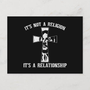Niet religie Het is een relatie Jezus Christelijk Briefkaart