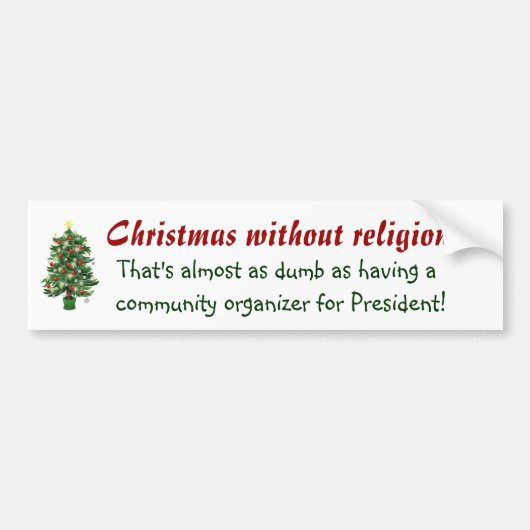 Niet-religieuze kerst bumpersticker (Voorkant)