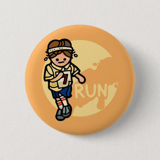 Niet rennen met spelden. ronde button 5,7 cm