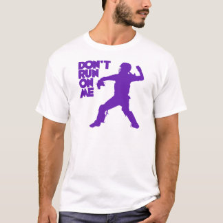 Niet rennen, paars t-shirt