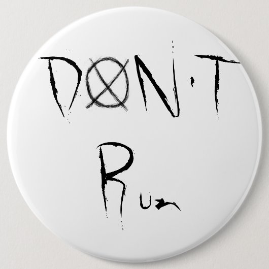 Niet rennen ronde button 6,0 cm (Voorkant)