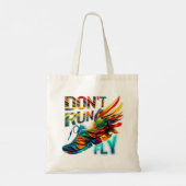 Niet rennen, vliegen | Neon Running shoe Tote Bag (Achterkant)
