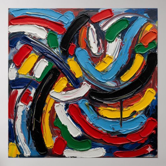 niet-representatief schilderij poster (Voorkant)