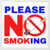 Niet roken alstublieft raamsticker (Vel)