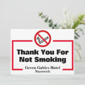 Niet roken - Bedankt voor het niet roken van Kaart (Staand voorkant)