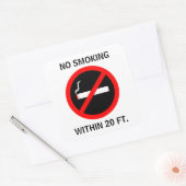 NIET ROKEN BINNEN 20 VOET. VIERKANTE STICKER (Envelop)