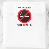 NIET ROKEN BINNEN 20 VOET. VIERKANTE STICKER (Tas)