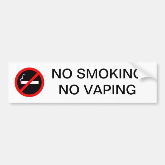 NIET ROKEN GEEN DAMPEN TEKEN BUMPERSTICKER (Voorkant)