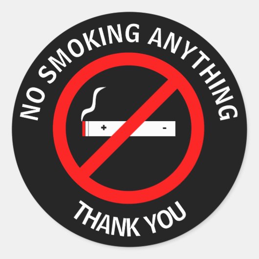 NIET ROKEN IETS RONDE STICKER (Voorkant)