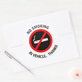 NIET ROKEN IN HET VOERTUIG. BEDANKT RONDE STICKER (Envelop)