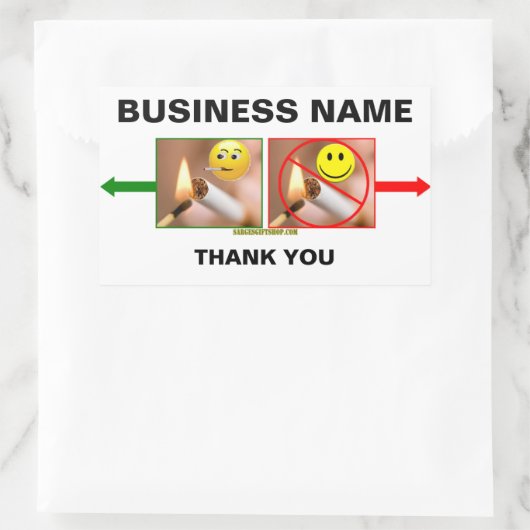 NIET ROKEN/ROKEN RECHTHOEKIGE STICKER (Tas)