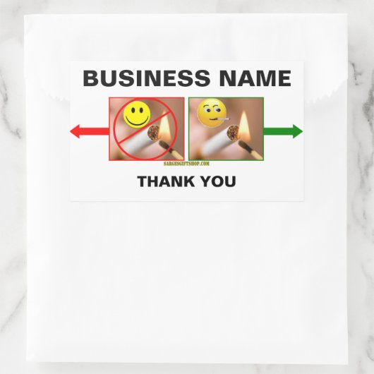 NIET ROKEN/ROKEN RECHTHOEKIGE STICKER (Tas)