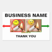 NIET ROKEN/ROKEN RECHTHOEKIGE STICKER (Voorkant)