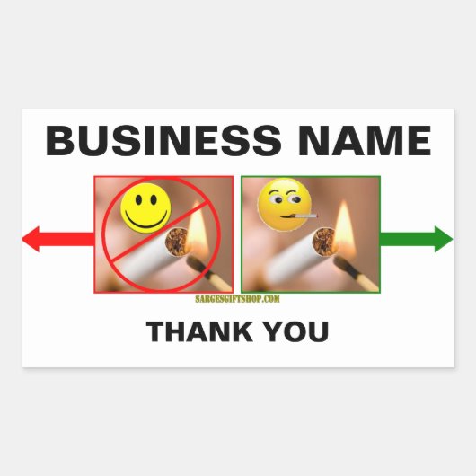 NIET ROKEN/ROKEN RECHTHOEKIGE STICKER (Voorkant)