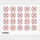 Niet roken! ronde sticker (Vel)