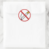 Niet roken! ronde sticker (Tas)
