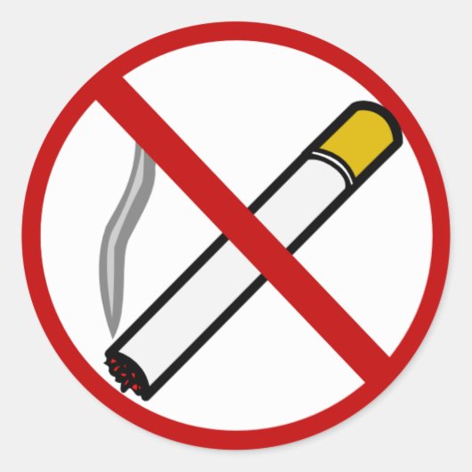 Niet roken! ronde sticker (Voorkant)
