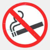 Niet roken ronde sticker (Voorkant)