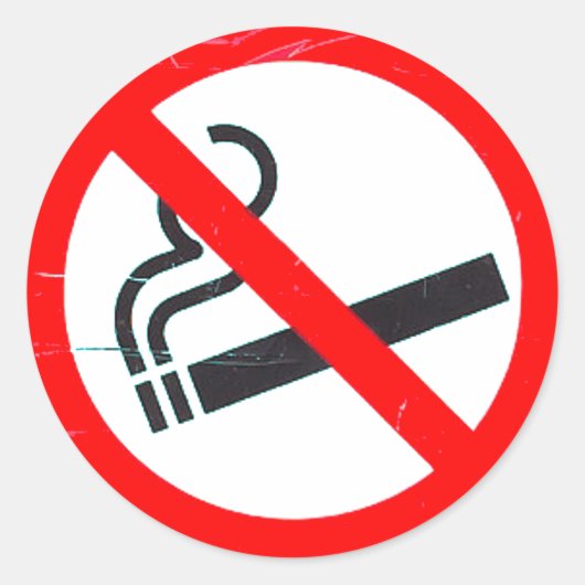 Niet roken ronde sticker (Voorkant)