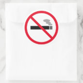 Niet roken verboden om waarschuwingsteken te roken ronde sticker (Tas)