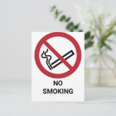 Niet roken, verbodsbord briefkaart (Staand voorkant)