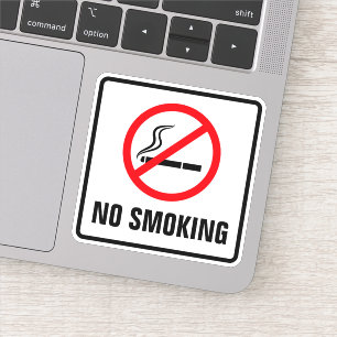 Niet roken vinyldecel met zwarte grens sticker