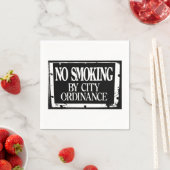 Niet roken volgens stadsverordening papieren serve servet (Insitu)