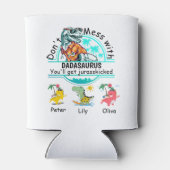 Niet rommelen met papasaurus zomervibes 3 kinderen blikjeskoeler (Achterkant)