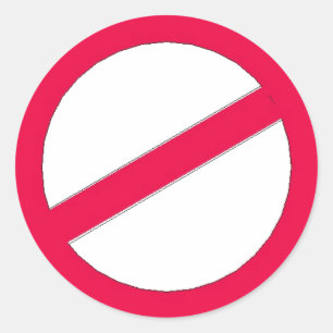 NIET ..... RONDE STICKER