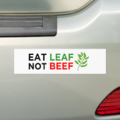niet-rundvlees witte vegaan bumpersticker (Op auto)