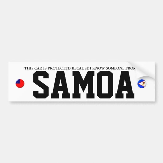NIET-SAMOAN CAR ALARM BUMPERSTICKER (Voorkant)