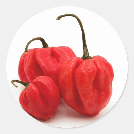 Niet-scherpsmakende pepers ronde sticker (Voorkant)