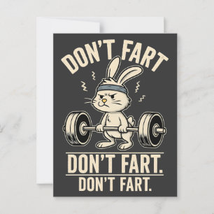  🏋️‍♂️ Niet Scheten Konijn – Grappige Gym Humor  Briefkaart