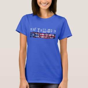 Niet schreeuwen Puerto Ricaanse vlag donker T-shirt