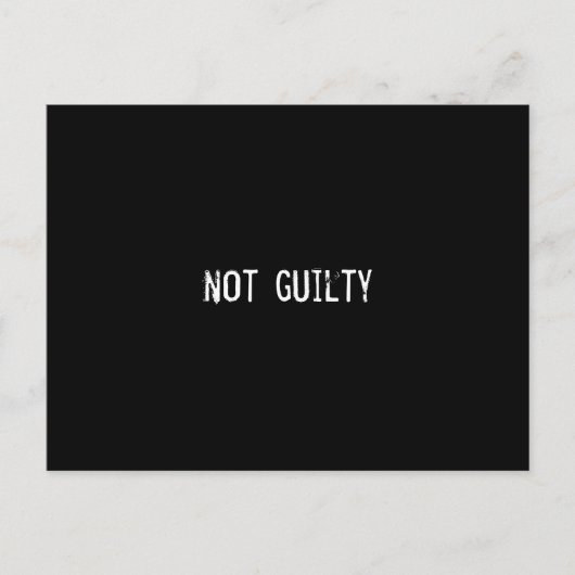 niet schuldig briefkaart (Voorkant)