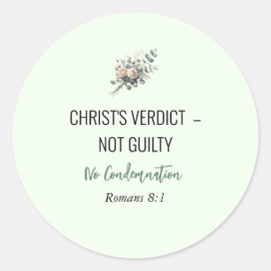 Niet schuldig in Christus – Christelijke bevestigi Ronde Sticker