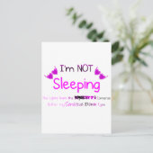 Niet slapen briefkaart (Staand voorkant)