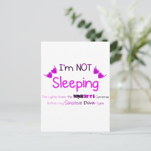 Niet slapen briefkaart (Staand voorkant)