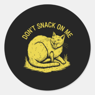Niet snacken op mij grappige kat 2 ronde sticker