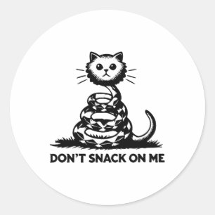 Niet snacken op mij grappige kat 6 ronde sticker