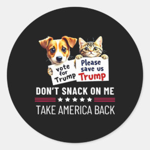 Niet snacken op mij grappige katten honden ronde sticker