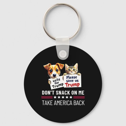 Niet snacken op mij grappige katten honden sleutelhanger (Voorkant)